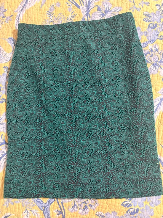 LOFT Dresses & Skirts - LOFT Teal Lace Overlay Pencil Skirt